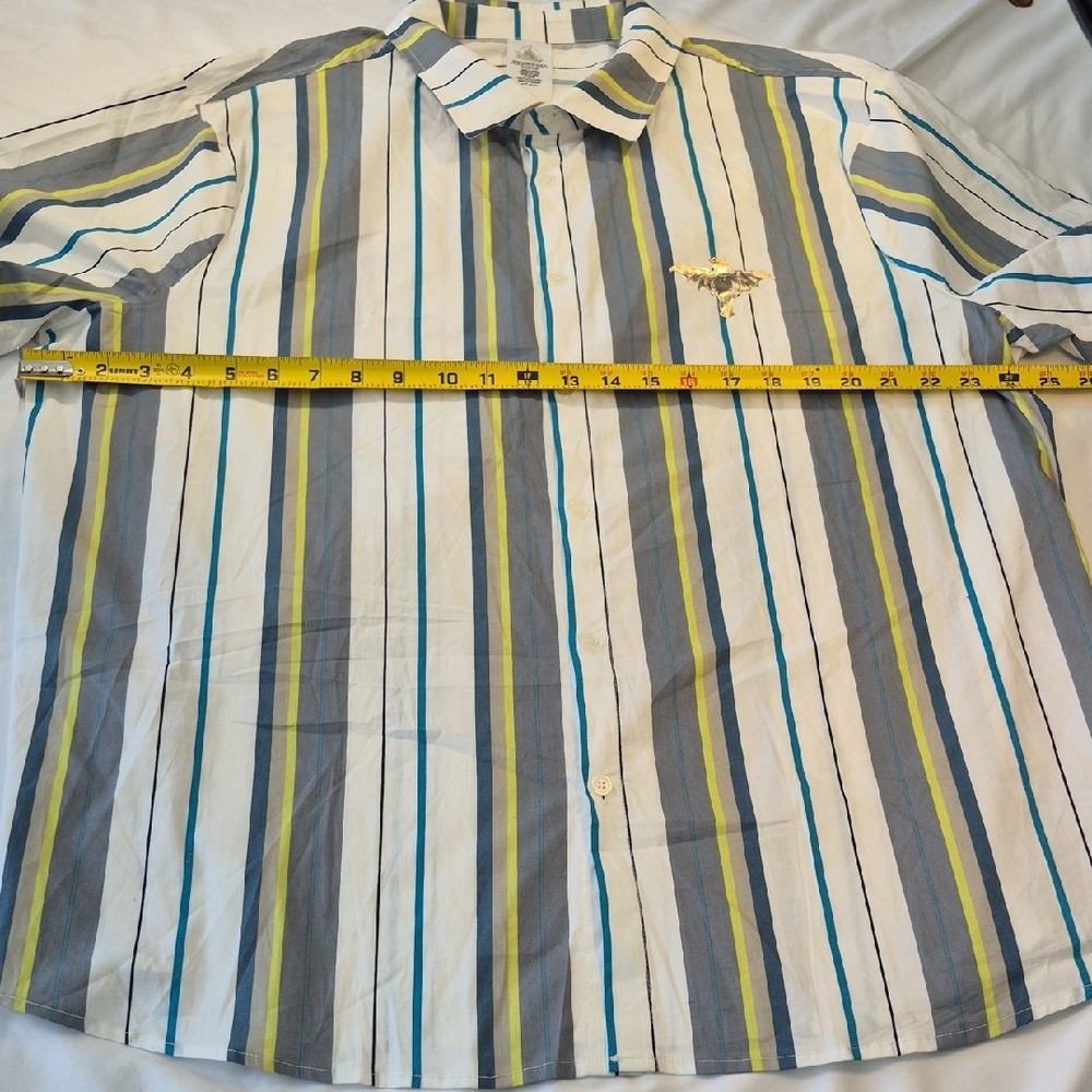Disney Haunted Mansion Mens Short Sleeve Blue and Gray Casual Button Down Shirt - Picture 4 of 11